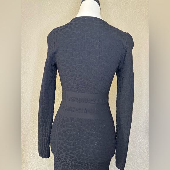 Good American Textured Black Long Sleeve Dress - L - Picture 5 of 12